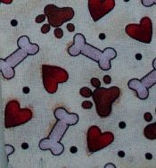Dog Collar Cover - Dog Bones and Hearts