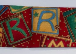 Dog Collar Cover - Merry Xmas Blocks