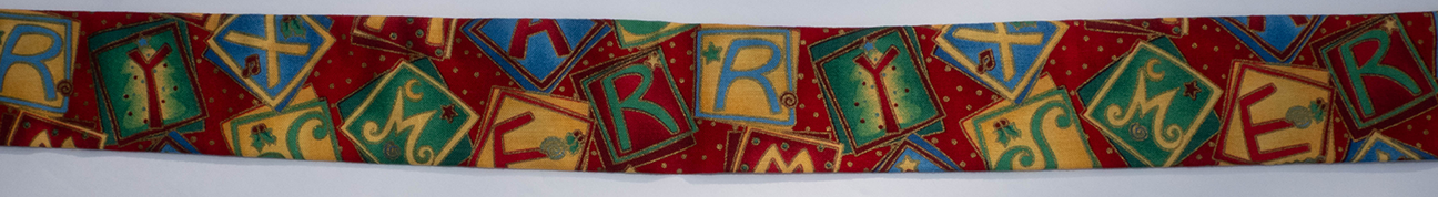 Dog Collar Cover - Merry Xmas Blocks