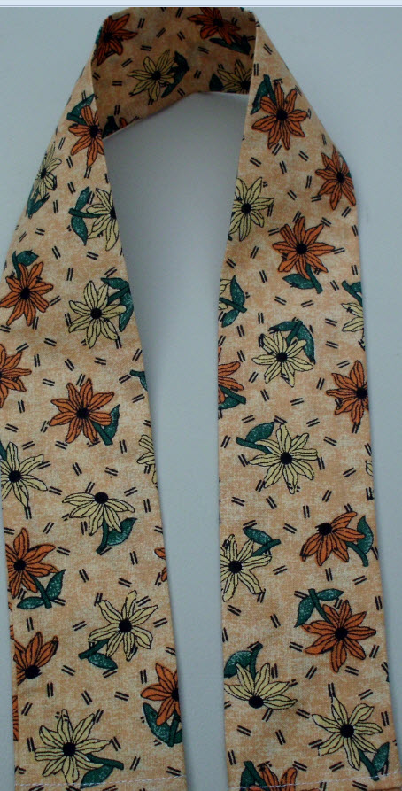 Dog Collar Cover - Orange and Yellow Flowers - Image 2