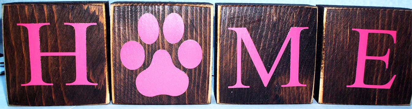 Rustic wood "HOME" block set