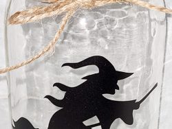 Flying witch mason jar drinkware